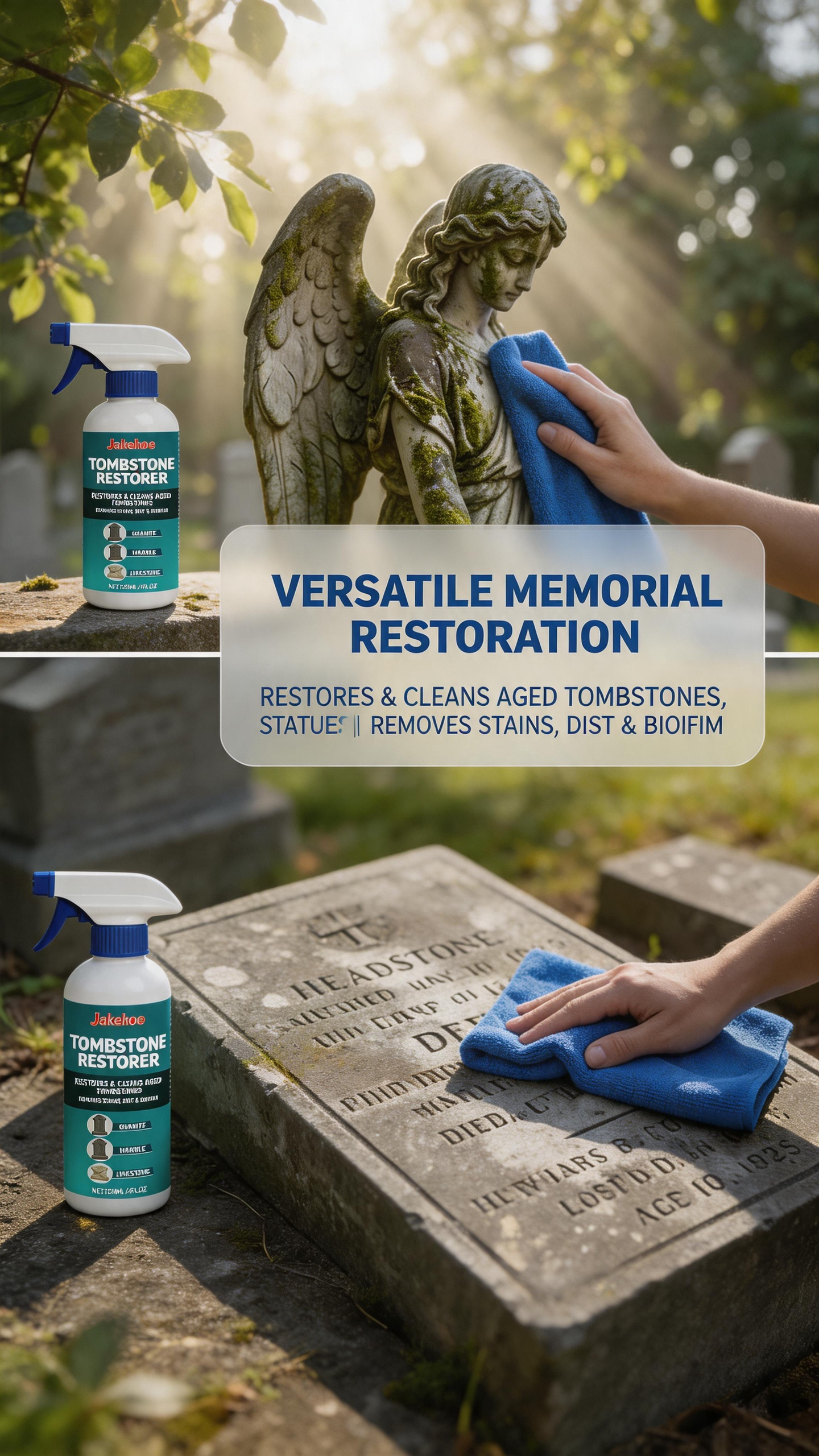 🥳2026 HOT SALE🥳💞50K+ SOLD!🧽🕯️ 50% OFF! Professional Stone Cleaner – Instantly dissolves stubborn dirt, no harsh chemicals. Easy spray & wipe. Helps preserve precious memories. A gentle choice for sacred places. 🌸🪦