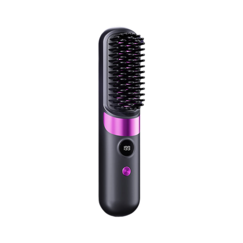 💇♀️🔥 3-in-1 Cordless Hair Straightening Brush – Straighten, Curl & Detangle – USB-C Rechargeable with 4 Heat Settings – Perfect Hair Anywhere! ✨