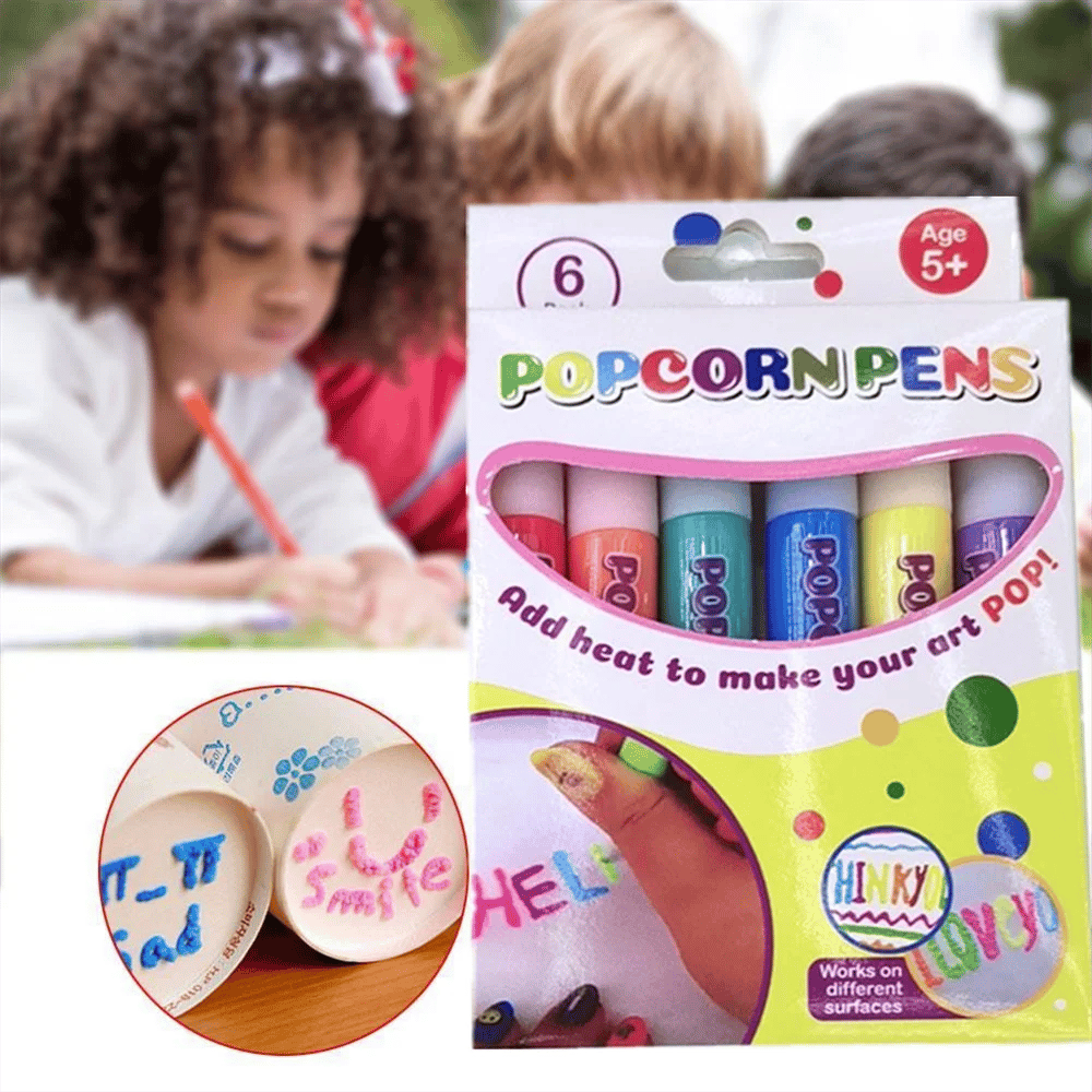 🔮Magic Pen – Draw 3D with one stroke!🎄DIY Bubble Popcorn Drawing Pens