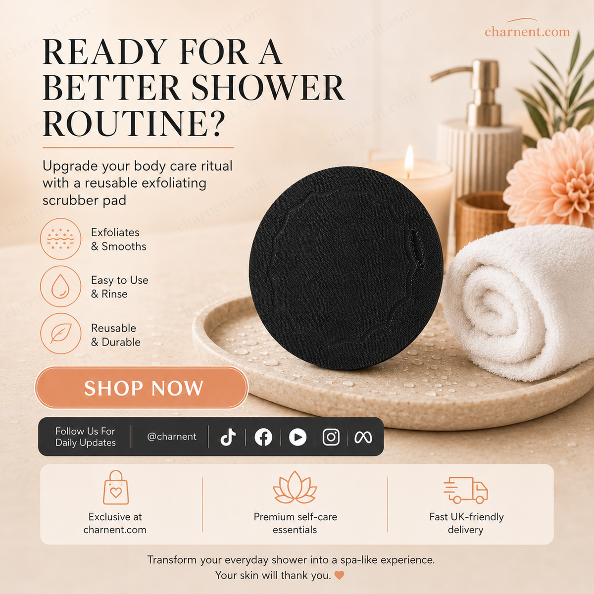 🧼 Exfoliating Scrub Bath Pads