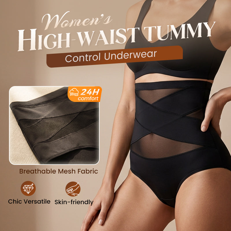 🌸Last Day-Buy 1 Get 3 Packs✨Plus-Size High-Waist Cross Tummy Control Panties