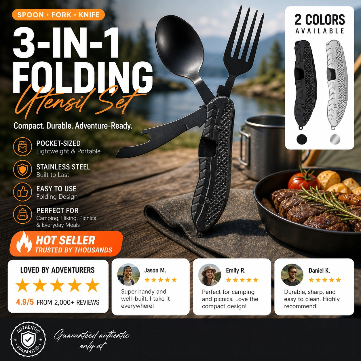 🏕️4-In-1 Outdoor Folding Multifunctional Tableware