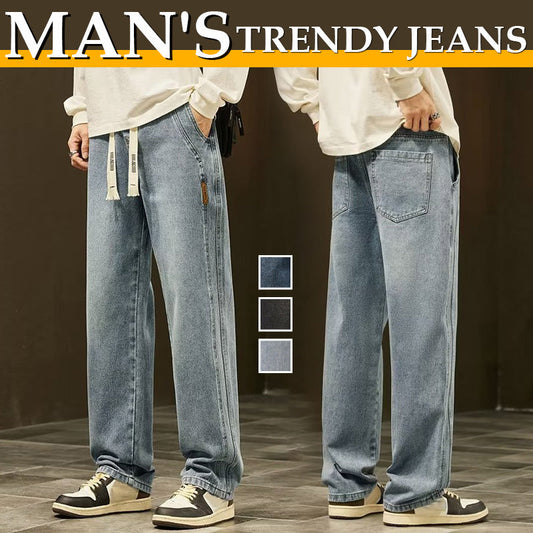 👖 50% OFF NOW! ☀️ Men's Loose Fit Straight Jeans – Lightweight, Breathable & Versatile – Cool Summer Comfort 🏃‍♂️