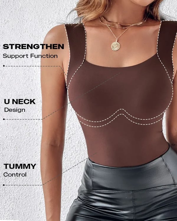 🏆2026 HOT SALE 50% OFF!!🔥 BUY 1 GET 1 FREE 💐Women's U Neck Camisole High Strechy Seamless Built-in Bra Padded Tank Tops