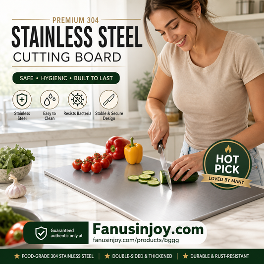 🎁Chef‑Recommended 50% Off！👩‍🍳🔪304 Stainless Steel Cutting Board, Must‑Have Cooking Tool！🥩🥦Safer, Cleaner & More Convenient!💥