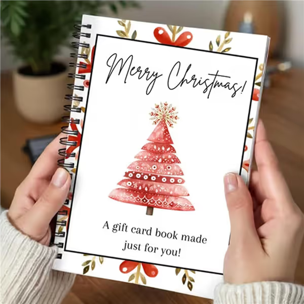 🔥Buy 1 Get 1 Free🎄 Ready for Christmas!🎅Christmas Gift Card Booklet 👍DIY Spiral-Bound Christmas Gift Card Holder Book🎁
