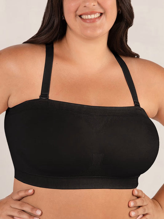 ⛱️Convertible Strapless Bandeau Bra with Wireless Comfort, Anti-Slip Grip & Removable Straps