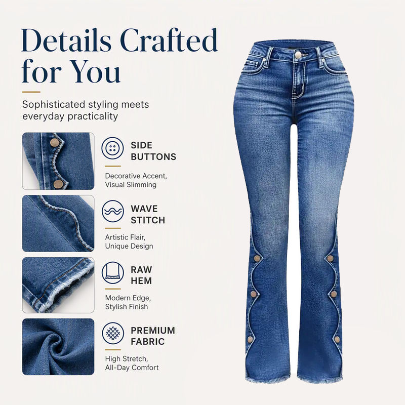 ⏰Last Day Sale 50% Off💃Women High Waisted Distressed Flare Jeans
