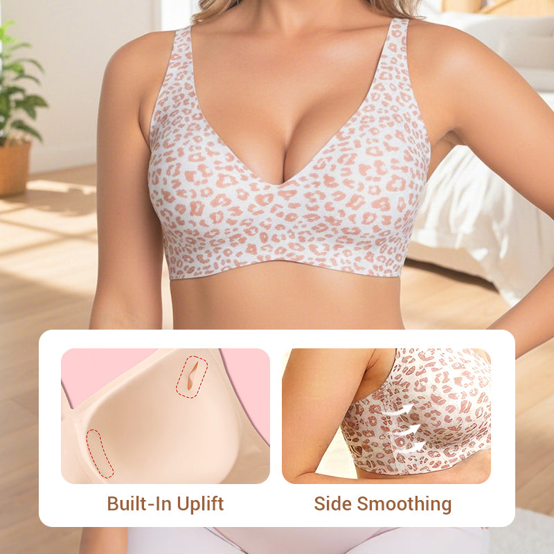💐Jelly Wireless Womens Comfortable Wireless Bras Push Up Bralettes Seamless Tshirts Bras Deep V Everyday Bras
