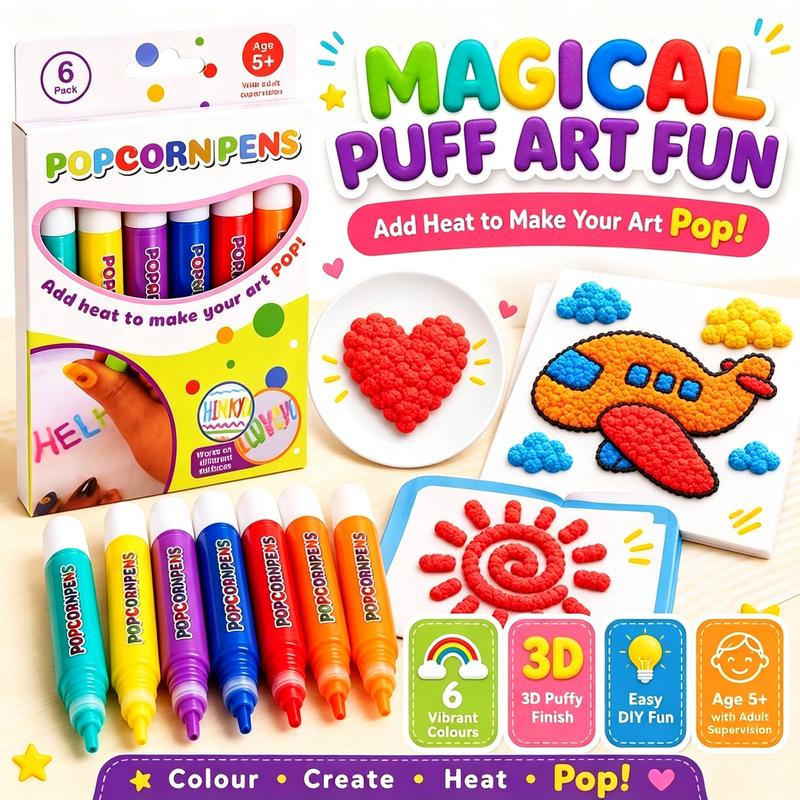 🔮Magic Pen – Draw 3D with one stroke!🎄DIY Bubble Popcorn Drawing Pens