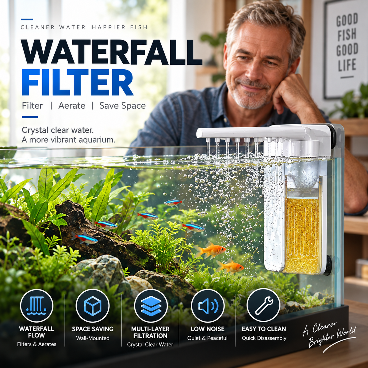 🔥Limited Time Promotion 50% OFF🔥Multifunctional Mini Filter for Small Fish Tank
