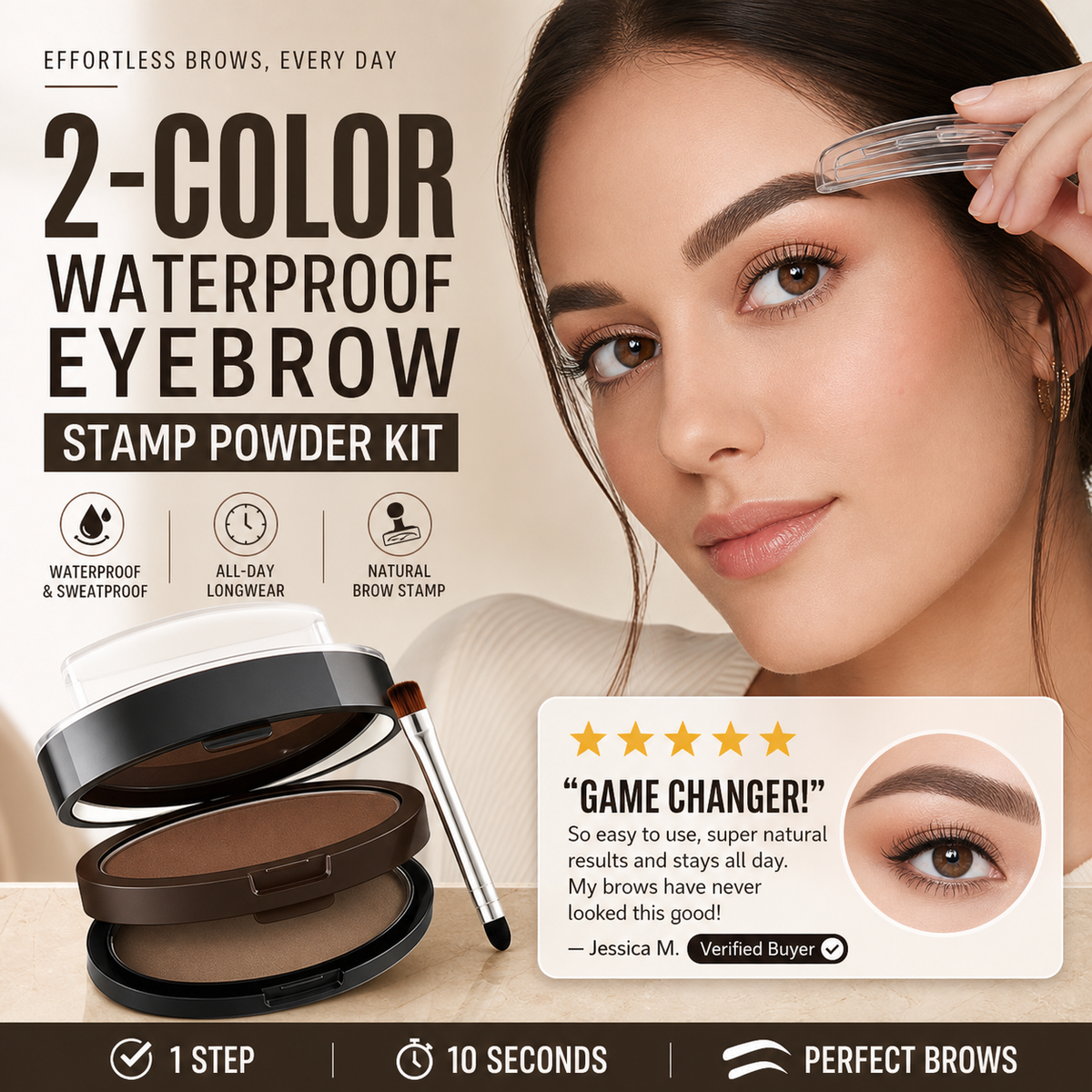 ✨Instant Adjustable Eyebrow Stamp – Two‑color brow powder, waterproof & smudge‑proof. Natural, full brows in seconds!