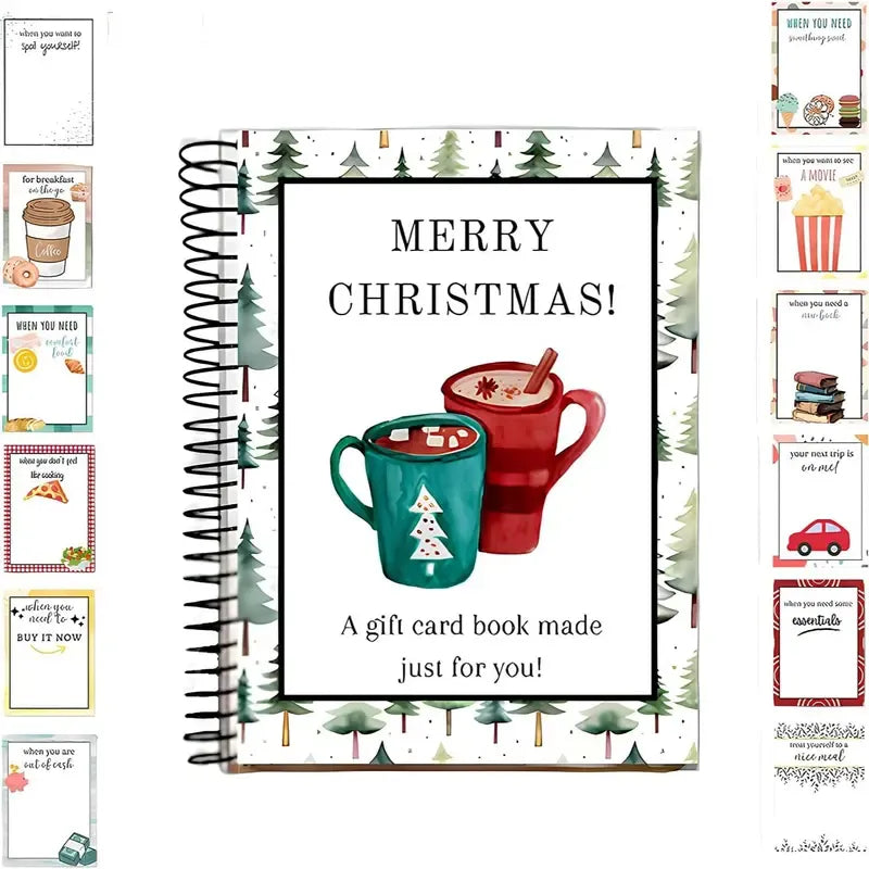 🔥Buy 1 Get 1 Free🎄 Ready for Christmas!🎅Christmas Gift Card Booklet 👍DIY Spiral-Bound Christmas Gift Card Holder Book🎁