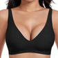 💐Jelly Wireless Womens Comfortable Wireless Bras Push Up Bralettes Seamless Tshirts Bras Deep V Everyday Bras
