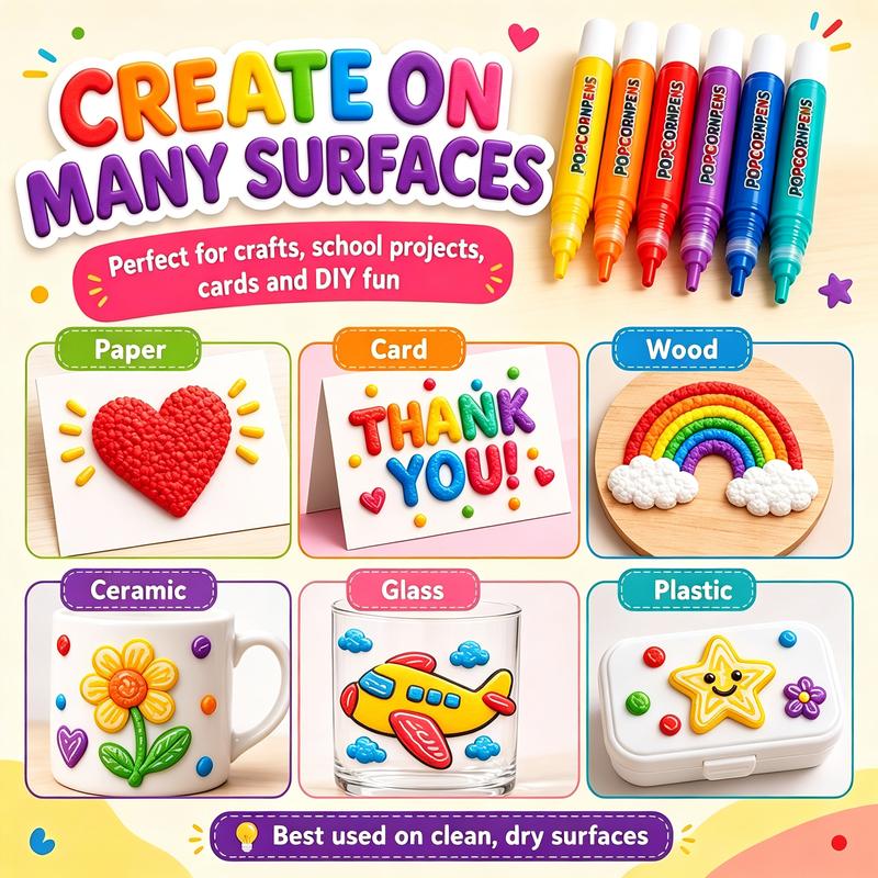 🔮Magic Pen – Draw 3D with one stroke!🎄DIY Bubble Popcorn Drawing Pens