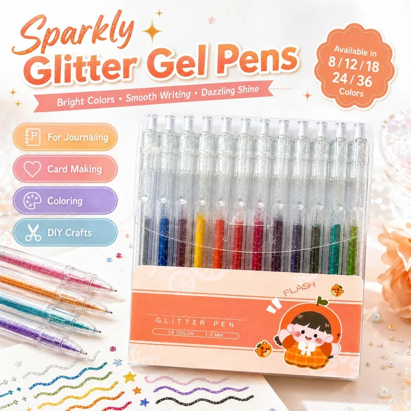 ⏰LAST DAY SALE ONLY ￡6.99!!✨50K+ SOLD!🎁Glitter Gel Pen Set