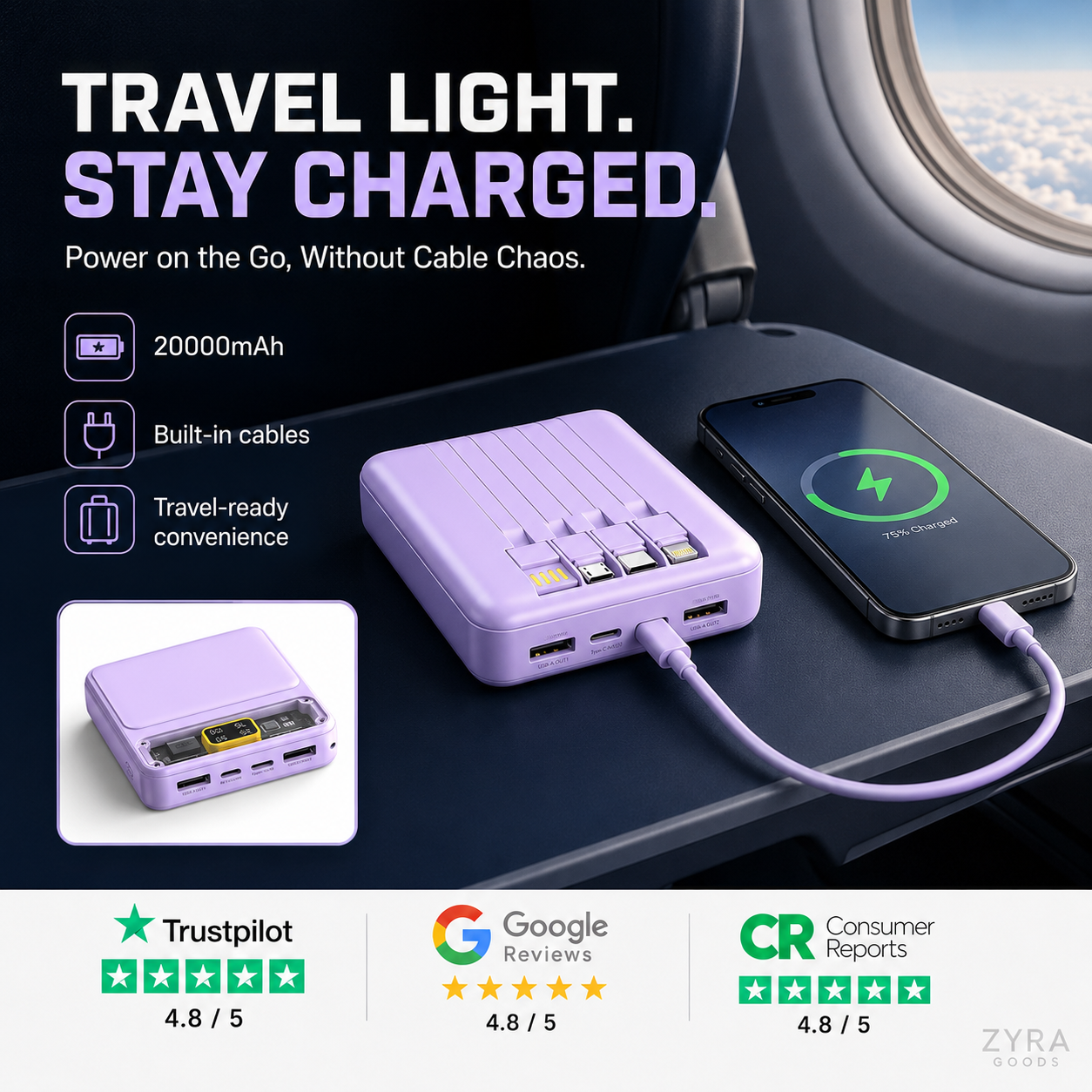⏳Time-Limited Special⏰Magnetic Power Bank With Stand & Cable