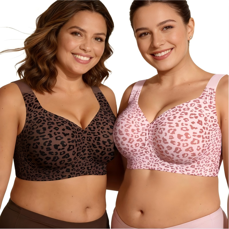 Super Firming Wirefree Jelly Bra with Leopard Print