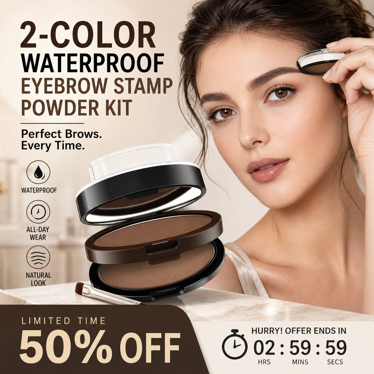 ✨Instant Adjustable Eyebrow Stamp – Two‑color brow powder, waterproof & smudge‑proof. Natural, full brows in seconds!