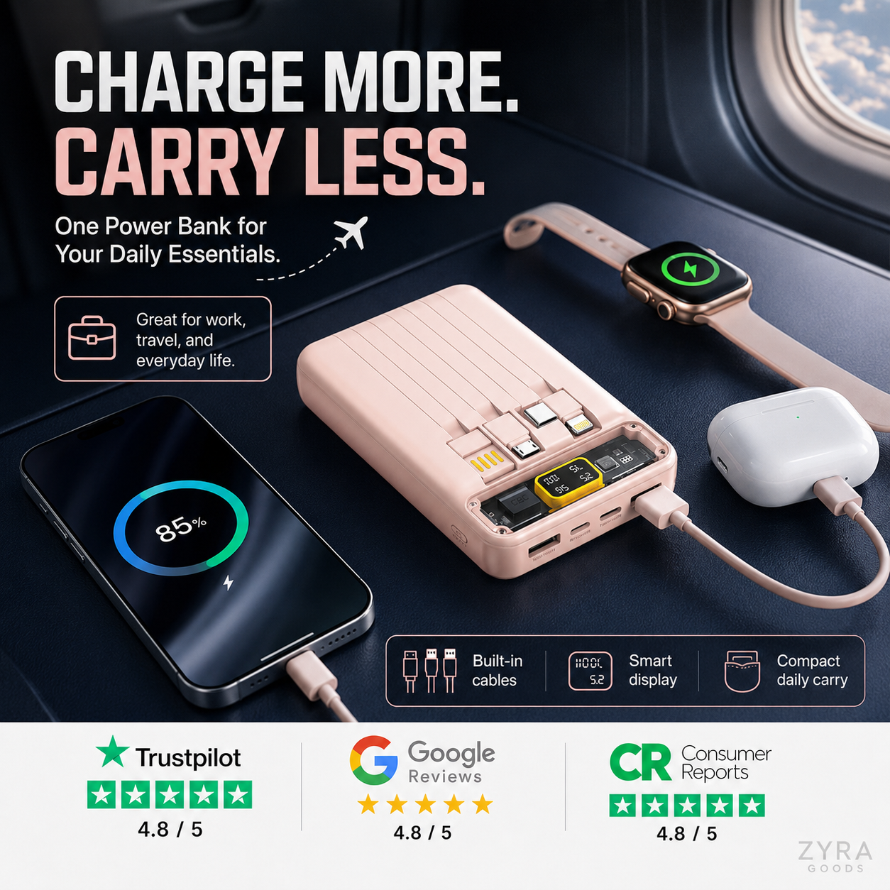 ⏳Time-Limited Special⏰Magnetic Power Bank With Stand & Cable