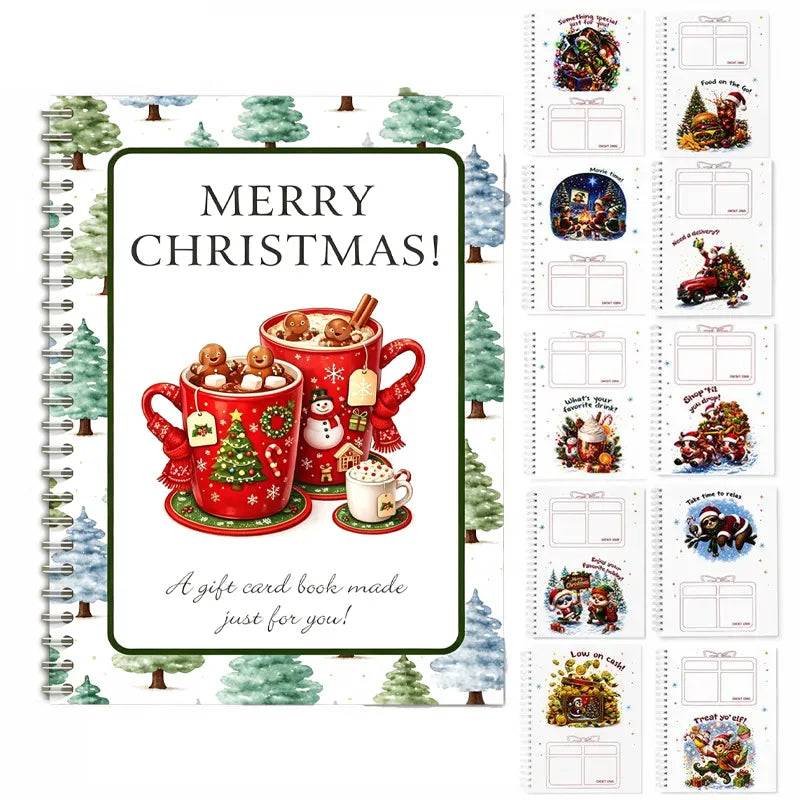 🔥Buy 1 Get 1 Free🎄 Ready for Christmas!🎅Christmas Gift Card Booklet 👍DIY Spiral-Bound Christmas Gift Card Holder Book🎁