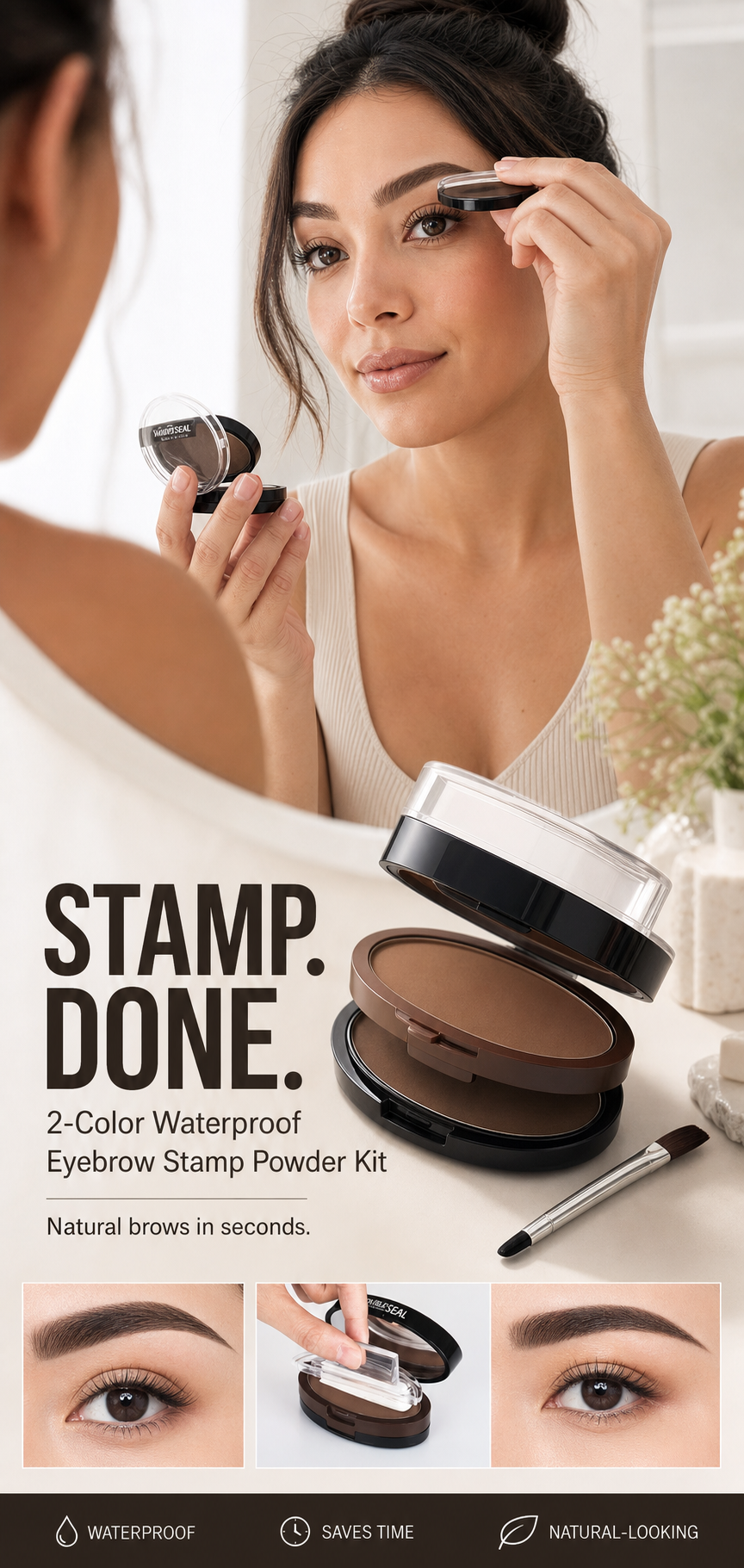 ✨Instant Adjustable Eyebrow Stamp – Two‑color brow powder, waterproof & smudge‑proof. Natural, full brows in seconds!