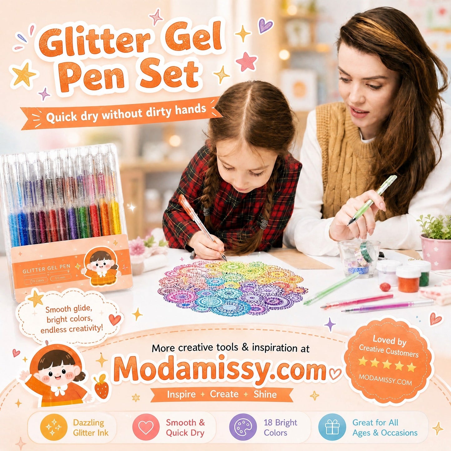 ⏰LAST DAY SALE ONLY ￡6.99!!✨50K+ SOLD!🎁Glitter Gel Pen Set