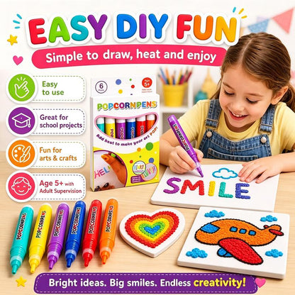 🔮Magic Pen – Draw 3D with one stroke!🎄DIY Bubble Popcorn Drawing Pens