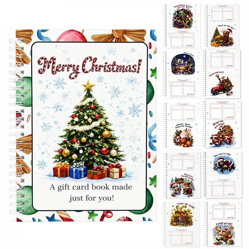 🔥Buy 1 Get 1 Free🎄 Ready for Christmas!🎅Christmas Gift Card Booklet 👍DIY Spiral-Bound Christmas Gift Card Holder Book🎁