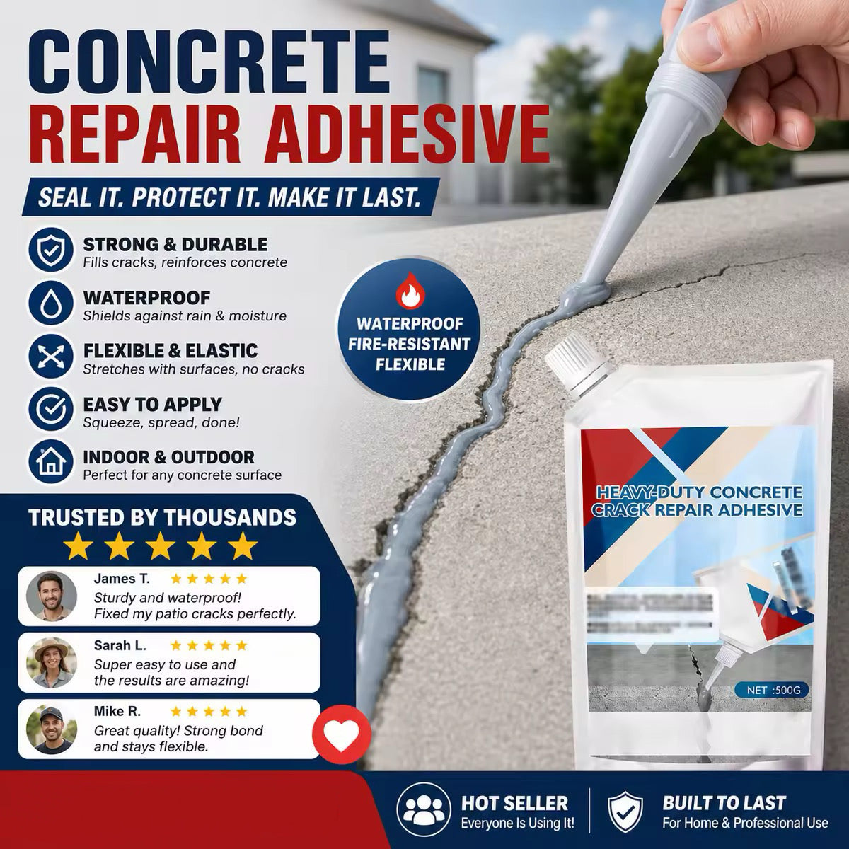 🔥Limited time 50% OFF! 👷‍♂️ Easily repair concrete surfaces! Heavy-Duty Concrete Crack Repair Adhesive