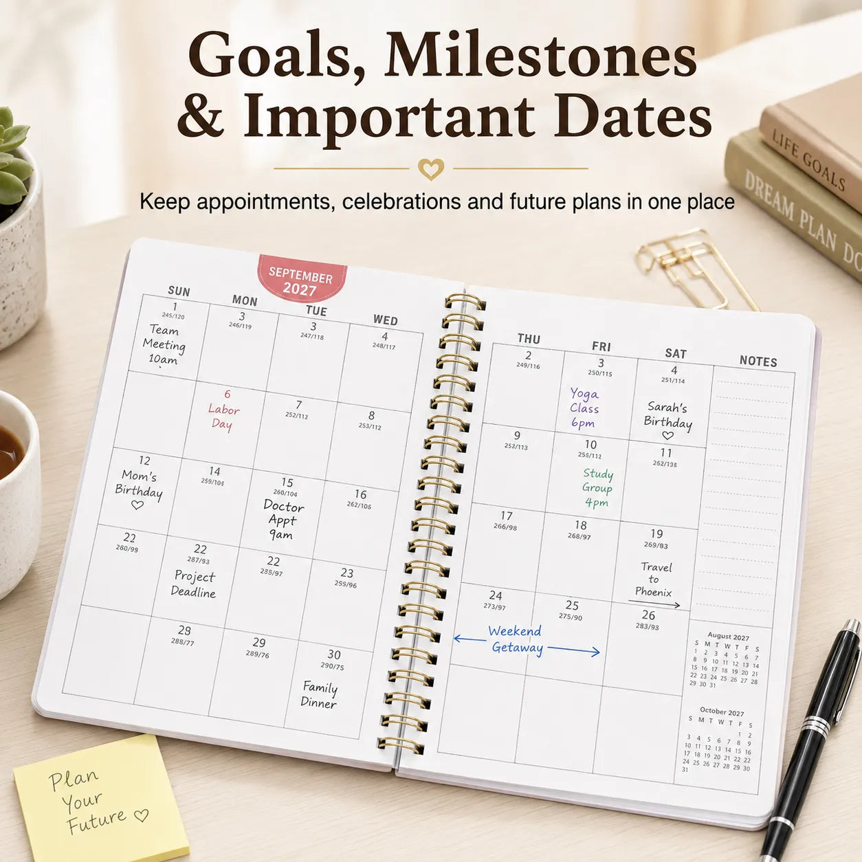 🐮 2026-2030 Calendar 📅 - From January 2026 to December 2030, 5-year calendar, cartoon Highland cow themed cover design, annual calendar planning, month labels, 60-month calendar