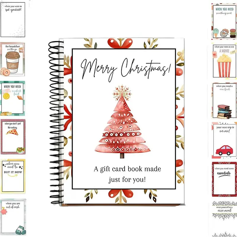 🔥Buy 1 Get 1 Free🎄 Ready for Christmas!🎅Christmas Gift Card Booklet 👍DIY Spiral-Bound Christmas Gift Card Holder Book🎁