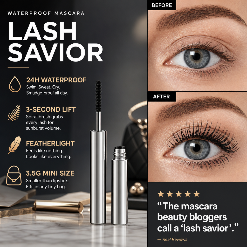 🌟LAST DAY SALE: ONLY ￡8.99!!🎁✨ Waterproof Curling & Lengthening Mascara ✨