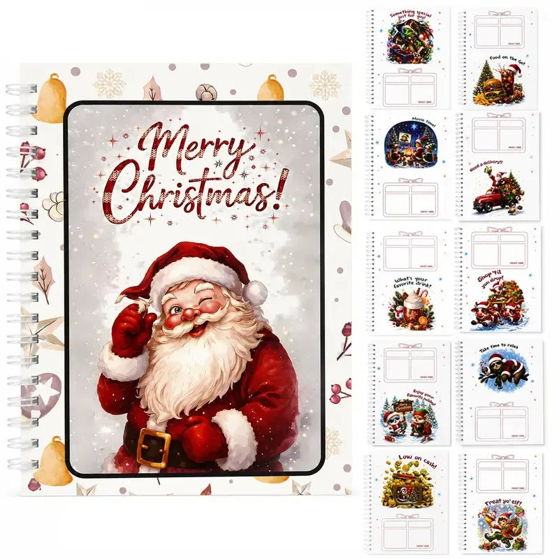 🔥Buy 1 Get 1 Free🎄 Ready for Christmas!🎅Christmas Gift Card Booklet 👍DIY Spiral-Bound Christmas Gift Card Holder Book🎁