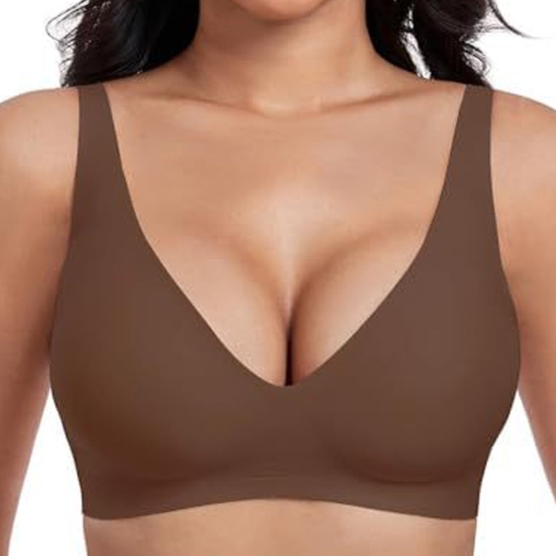 💐Jelly Wireless Womens Comfortable Wireless Bras Push Up Bralettes Seamless Tshirts Bras Deep V Everyday Bras