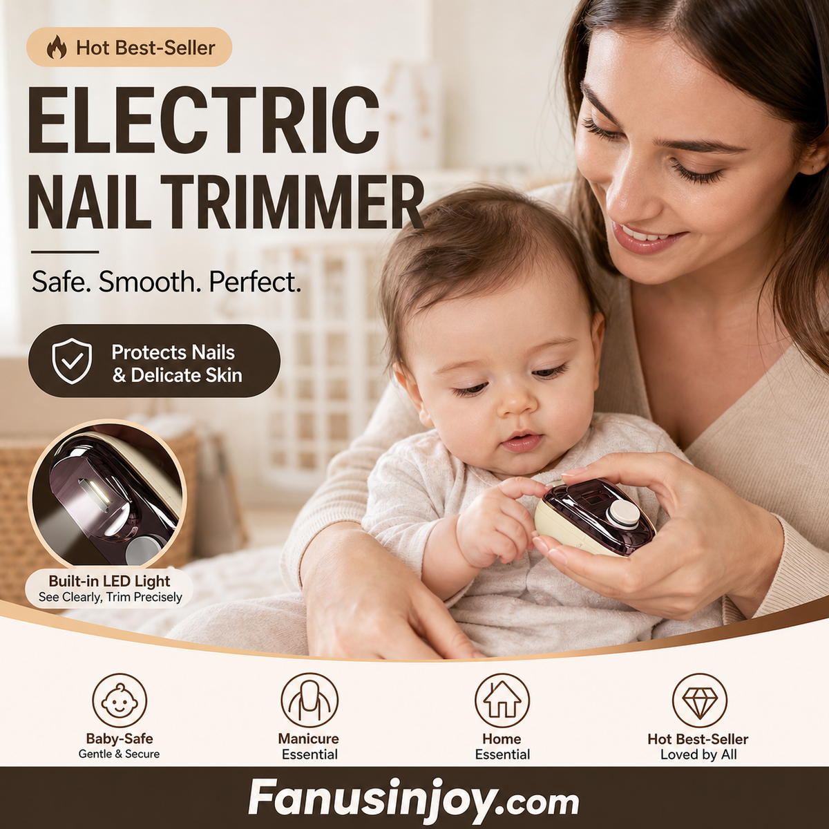 🔥2-in-1 Electric Nail Clippers with File Function