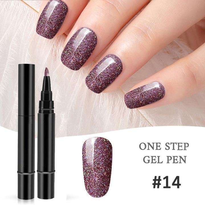 One Step Nail Gel Pen🎨Free handheld mini UV nail lamp💡