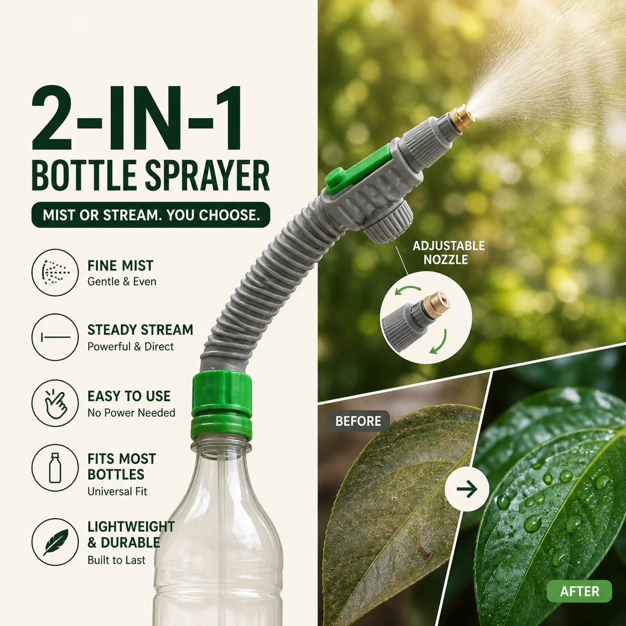 🌿 50% OFF NOW! 💧 Manual Drink Bottle Sprayer – Adjustable nozzle, fits standard bottles – Perfect for plant watering, fertilizing & pest control 🌱