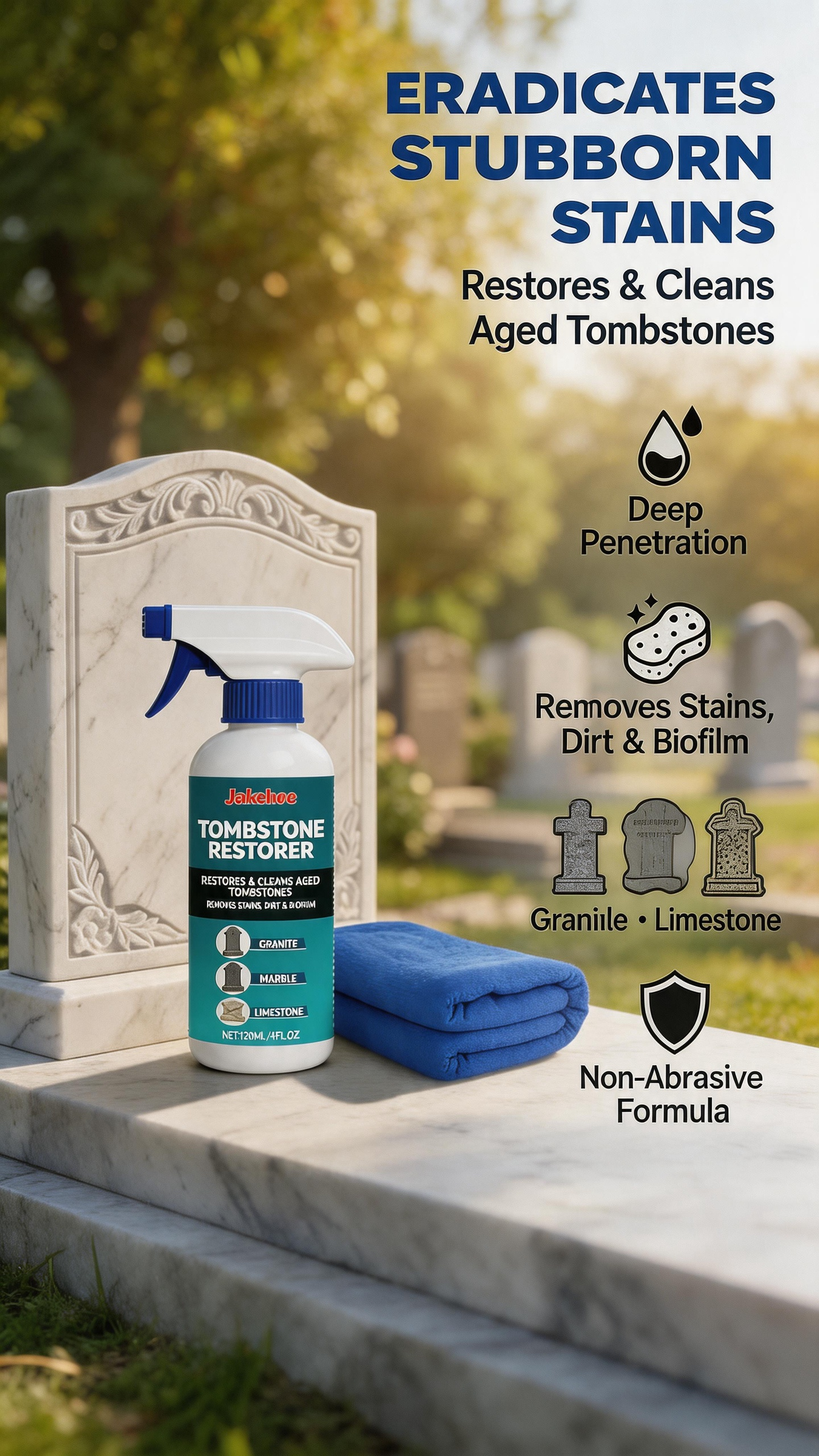 🥳2026 HOT SALE🥳💞50K+ SOLD!🧽🕯️ 50% OFF! Professional Stone Cleaner – Instantly dissolves stubborn dirt, no harsh chemicals. Easy spray & wipe. Helps preserve precious memories. A gentle choice for sacred places. 🌸🪦