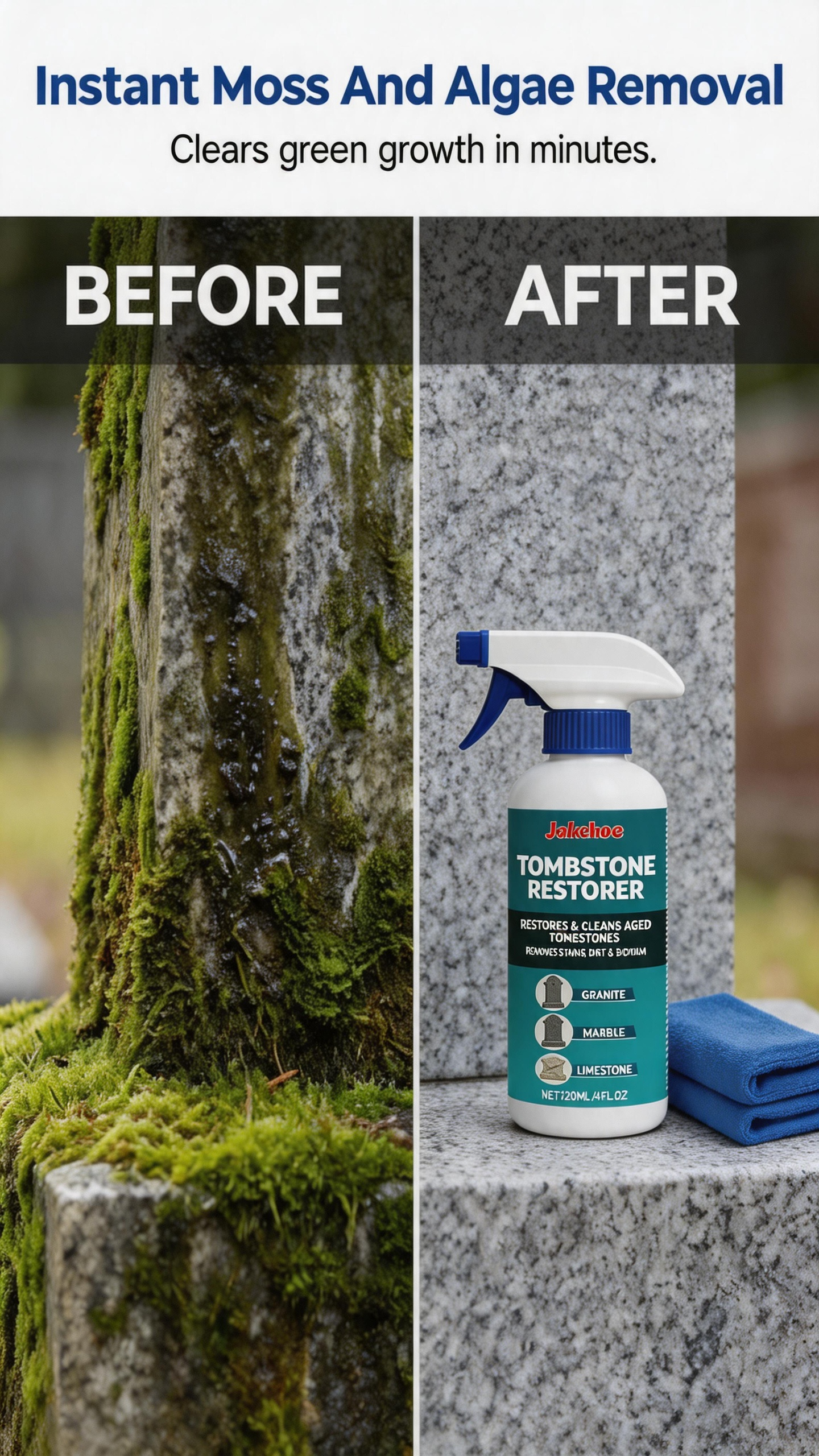 🥳2026 HOT SALE🥳💞50K+ SOLD!🧽🕯️ 50% OFF! Professional Stone Cleaner – Instantly dissolves stubborn dirt, no harsh chemicals. Easy spray & wipe. Helps preserve precious memories. A gentle choice for sacred places. 🌸🪦