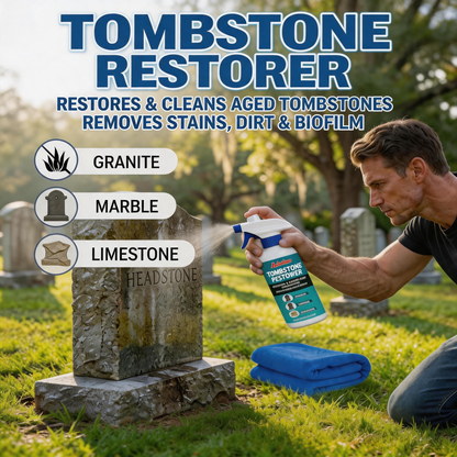 🥳2026 HOT SALE🥳💞50K+ SOLD!🧽🕯️ 50% OFF! Professional Stone Cleaner – Instantly dissolves stubborn dirt, no harsh chemicals. Easy spray & wipe. Helps preserve precious memories. A gentle choice for sacred places. 🌸🪦