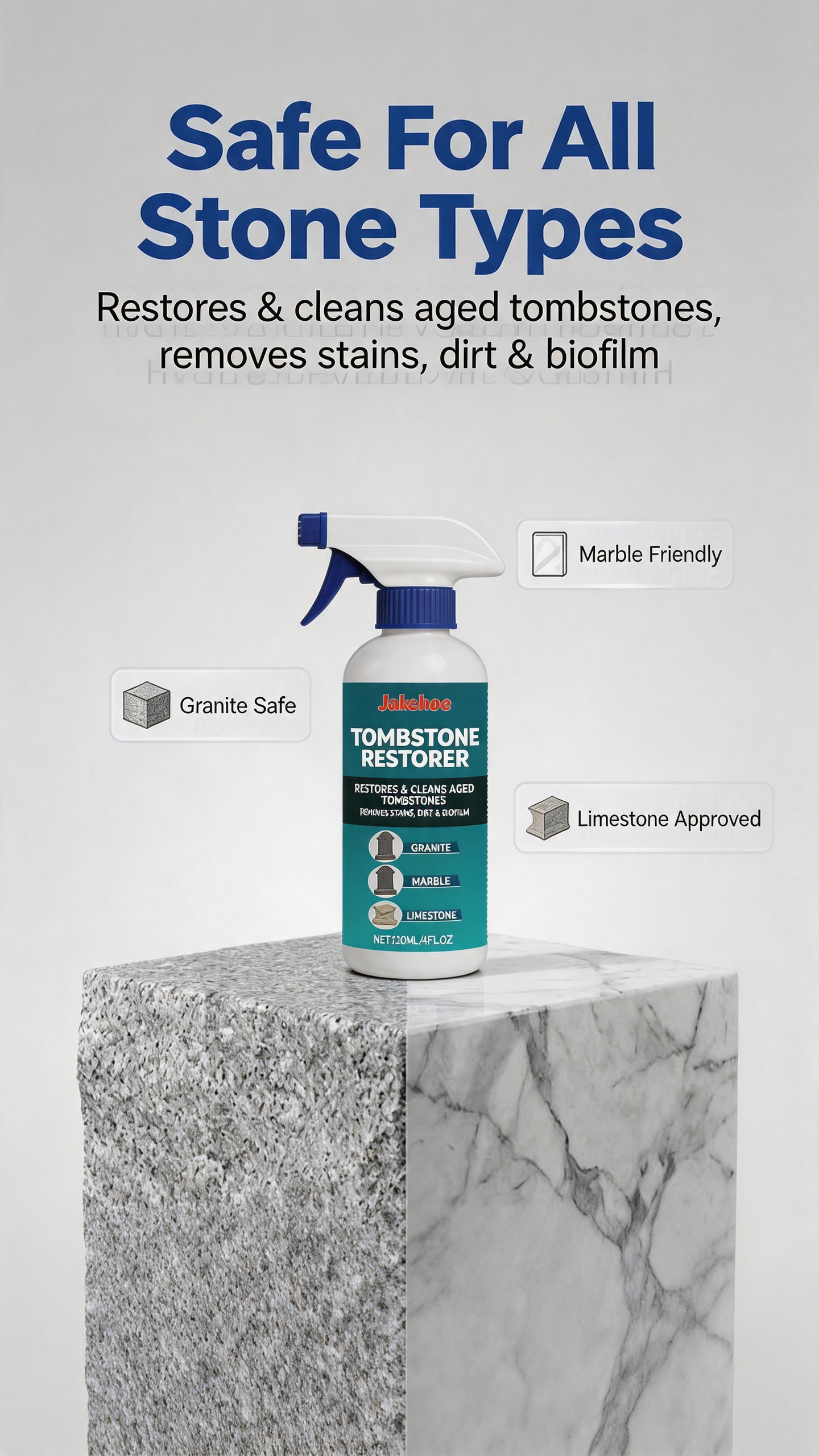 🥳2026 HOT SALE🥳💞50K+ SOLD!🧽🕯️ 50% OFF! Professional Stone Cleaner – Instantly dissolves stubborn dirt, no harsh chemicals. Easy spray & wipe. Helps preserve precious memories. A gentle choice for sacred places. 🌸🪦