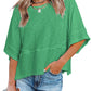 ✨2026 HOT SALE 50% OFF💃🌸Women's Solid Color Splicing Loose Five Points Flare Sleeve T-Shirt
