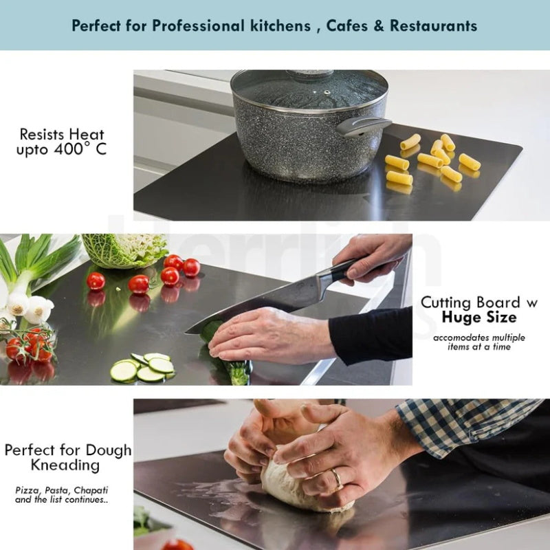 🎁Chef‑Recommended 50% Off！👩‍🍳🔪304 Stainless Steel Cutting Board, Must‑Have Cooking Tool！🥩🥦Safer, Cleaner & More Convenient!💥