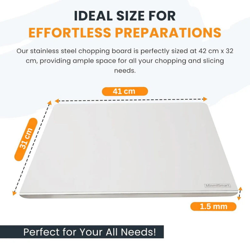 🎁Chef‑Recommended 50% Off！👩‍🍳🔪304 Stainless Steel Cutting Board, Must‑Have Cooking Tool！🥩🥦Safer, Cleaner & More Convenient!💥
