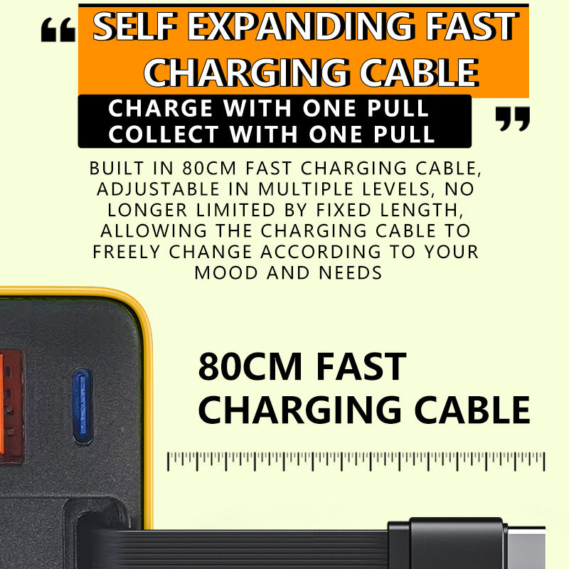 ⌛Only 1 Day Left Of This Offer⏳65W Fast Charging Phone Charger Block with Retractable 80cm Type-C Cable