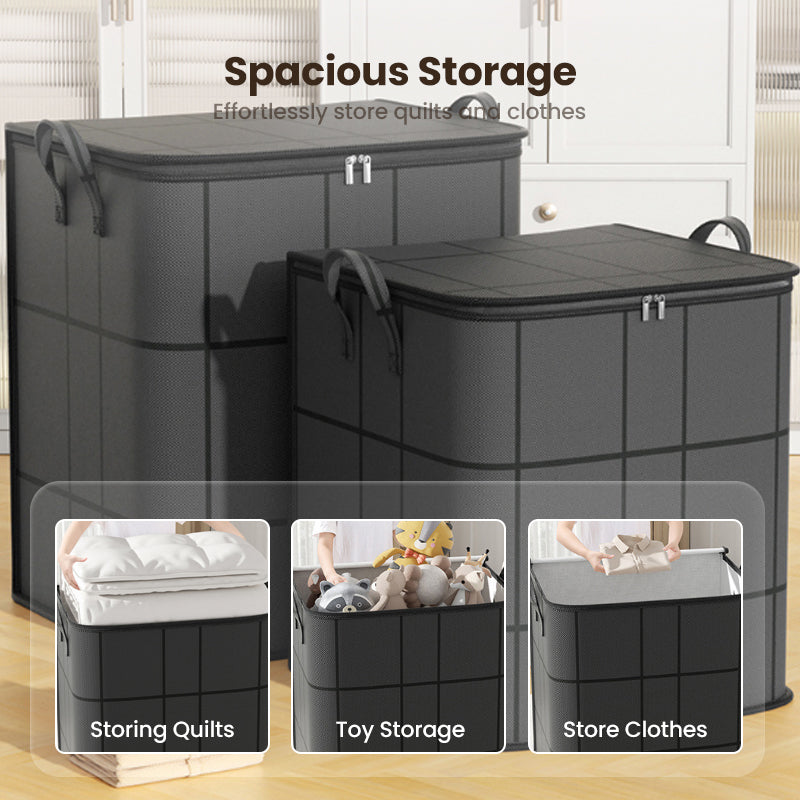 🛏️Large Capacity Dust-Proof Bedding Storage Bag, Heavy Duty Foldable Comforter Clothes Organizer with Handles