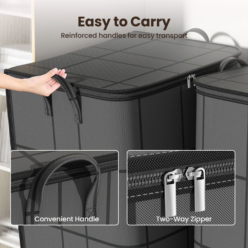🛏️Large Capacity Dust-Proof Bedding Storage Bag, Heavy Duty Foldable Comforter Clothes Organizer with Handles