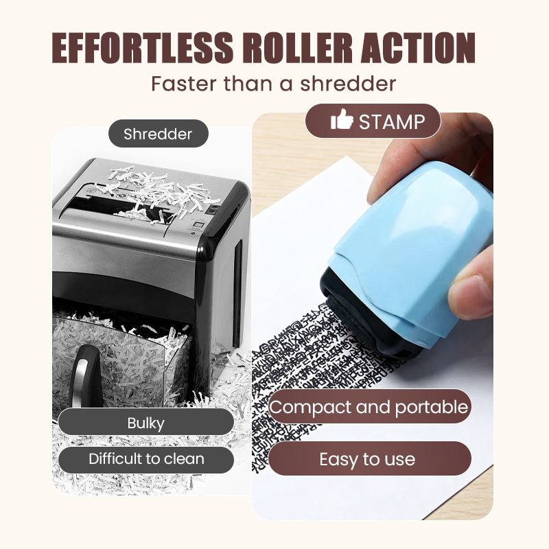 🥳2026 HOT SALE🥳💞50K+ SOLD!🛡️✉️ Privacy Roller Stamp – Hide personal info instantly. No shredding needed. Refillable & portable. 🔏✨