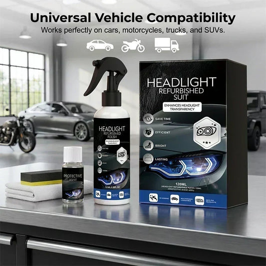 🚗50% OFF NOW! Professional Car Headlight Restoration Kit – No‑Sanding Headlight Polish & Protective Agent, Restore Foggy Yellow Dim Headlights, Car Headlamp Cleaning Repair Kit for Vehicle Headlight Renewal